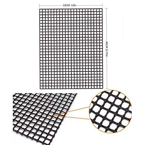 Jsdoin BBQ Mesh Grill Mat, 5pc Reusable Non-Stick Baking Mats for Charcoal, Gas, Electric Grill, 33 * 40cm