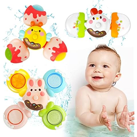 Zodight 12PCS Suction Cup Spinner Toys Detachable Spinning Top Bath Toys with 3 Types Bath Toys for Baby Adult Kids Toddlers Birthday Gift Cover