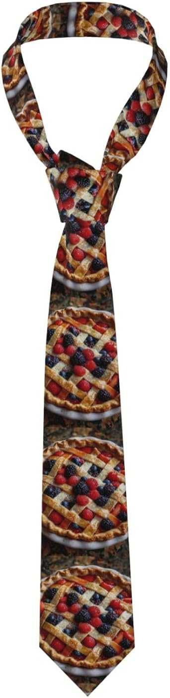 Sweet Fruit Pie Printed Mens Necktie - Silk Tie for Men, Fashion for Business, Weddings, Parties, and as a Gift 57X3.1 Inch, Easy Care