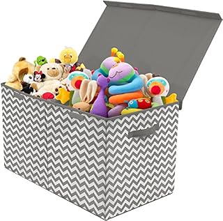 Sorbus Toy Chest with Flip-Top Lid, Kids Collapsible Storage for Nursery, Playroom, Closet