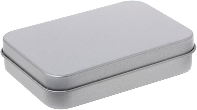 Iron Box Small Metal Tin Silver Flip Storage Box for Case Organizer for Money Coin Candy
