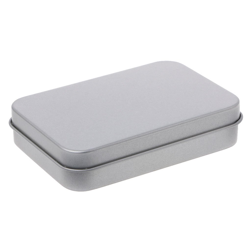 oringnat Small Metal Tin Silver Storage Box for Case For Money Coin Candy