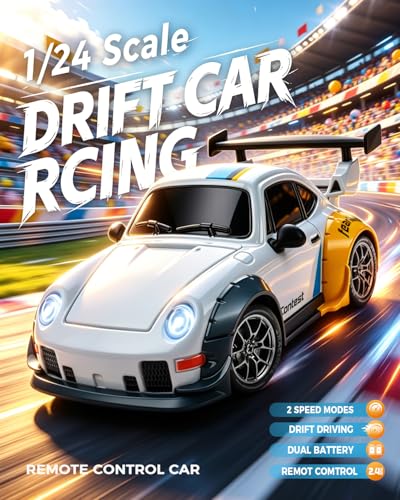 Image of RC Drift Car, White 1 /24 Remote Control Drift Car for Adults Kids