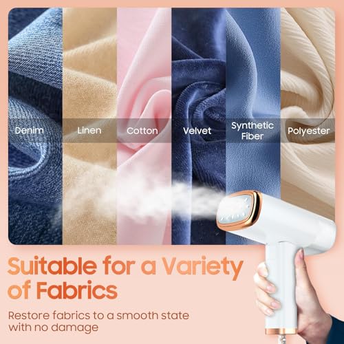 Image of Portable Travel Steamer for Clothes - Handheld Foldable Clothing Steamer | Clothes Steamer Iron Removes All Fabrics Wrinkles, 1000W High Power, 20s Fast Heat-Up Effectively Make Clothes Soft & Smooth