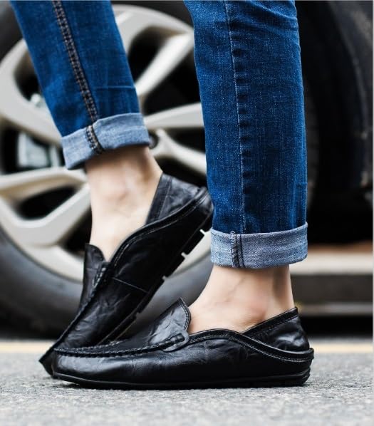 Men's Classic Loafers, Slip-on Leather Moccasins, Formal Casual and Business Work, Daily Walking, Driving, etc2