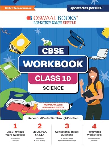 Oswaal CBSE Workbook Science Class 10 Updated as per NCF For better results For 2024 Exam