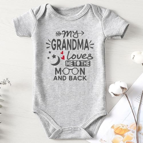 shlrzy My Grandma Loves Me To The Moon And Back Grandma'S Boy Funny Baby Clothes Girl infant outfit bodysuit2