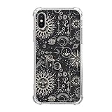 BESUC WICH Aesthetic Trippy Esoteric Phone Case for iPhone X/iPhone Xs, Hippie Black Celestial Sun Moon Star Cover for Teens Women Men, Cool Cute TPU Bumper Phone Case Cover for iPhone X/iPhone Xs
