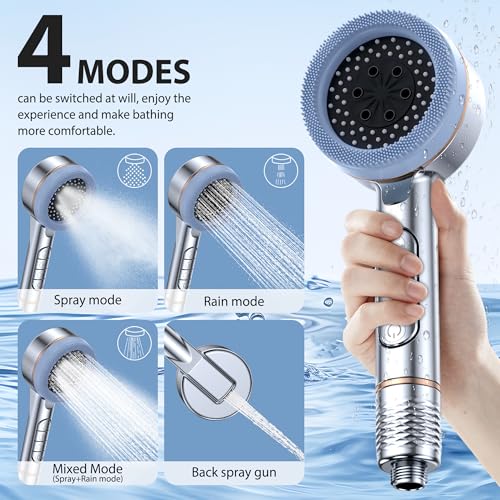 High Pressure Handheld Shower Head with Filter & 4 Modes - Image 5