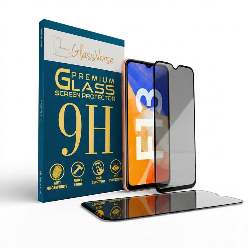 Image of GlassVerse Privacy Tempered Glass for Samsung Galaxy F13 | Anti Spy Screen Protector, 9H Hardness, Edge to Edge, Case Friendly, Hassle-less Installation Kit Included. (Pack of 2)