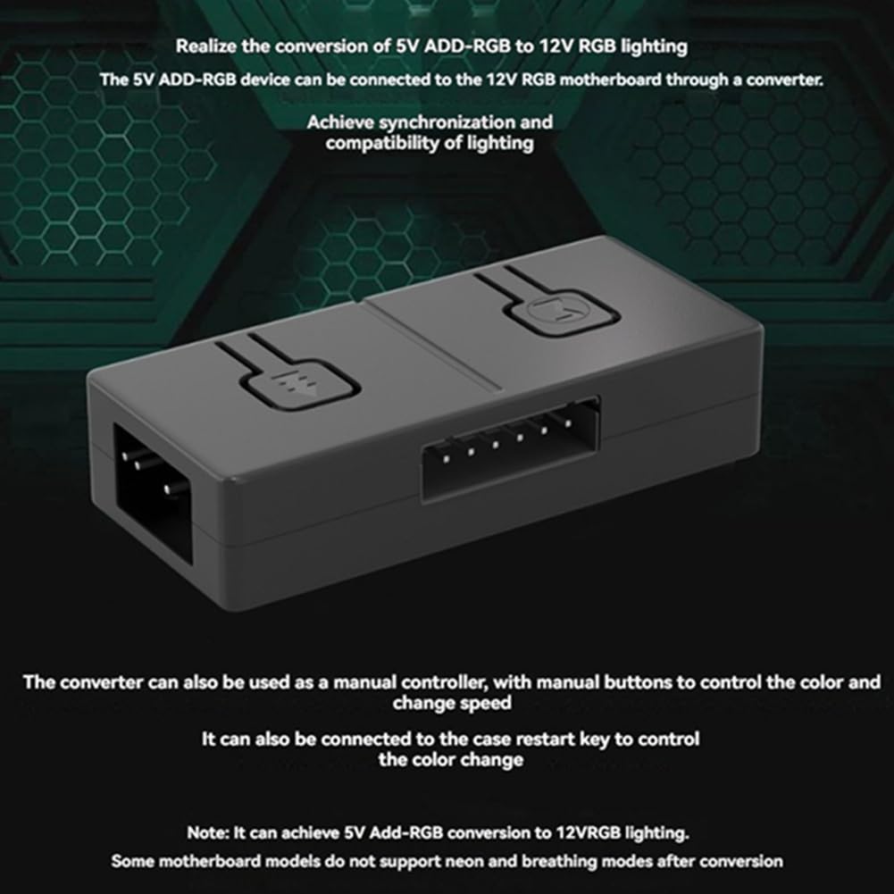 5 V 3-pinowy Argb do 12 V 4-pinowy konwerter RGB 5 V/3 Add-RGB do 12 V/4-pinowy adapter 5 V 3-pinowy kontroler ręczny
