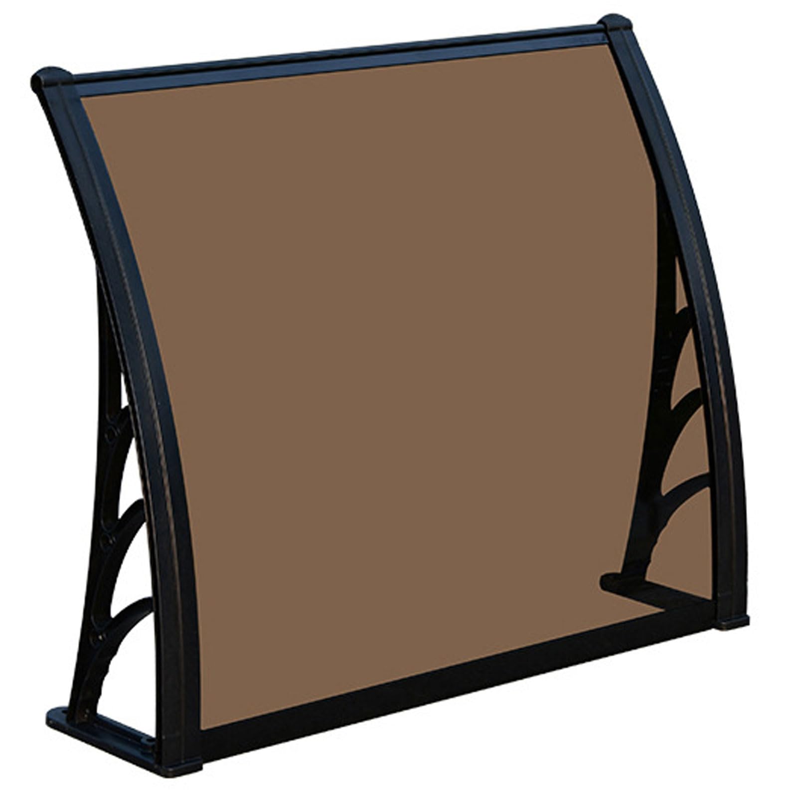Auvent de porte-fenêtre 47x39 po en polycarbonate avec support noir