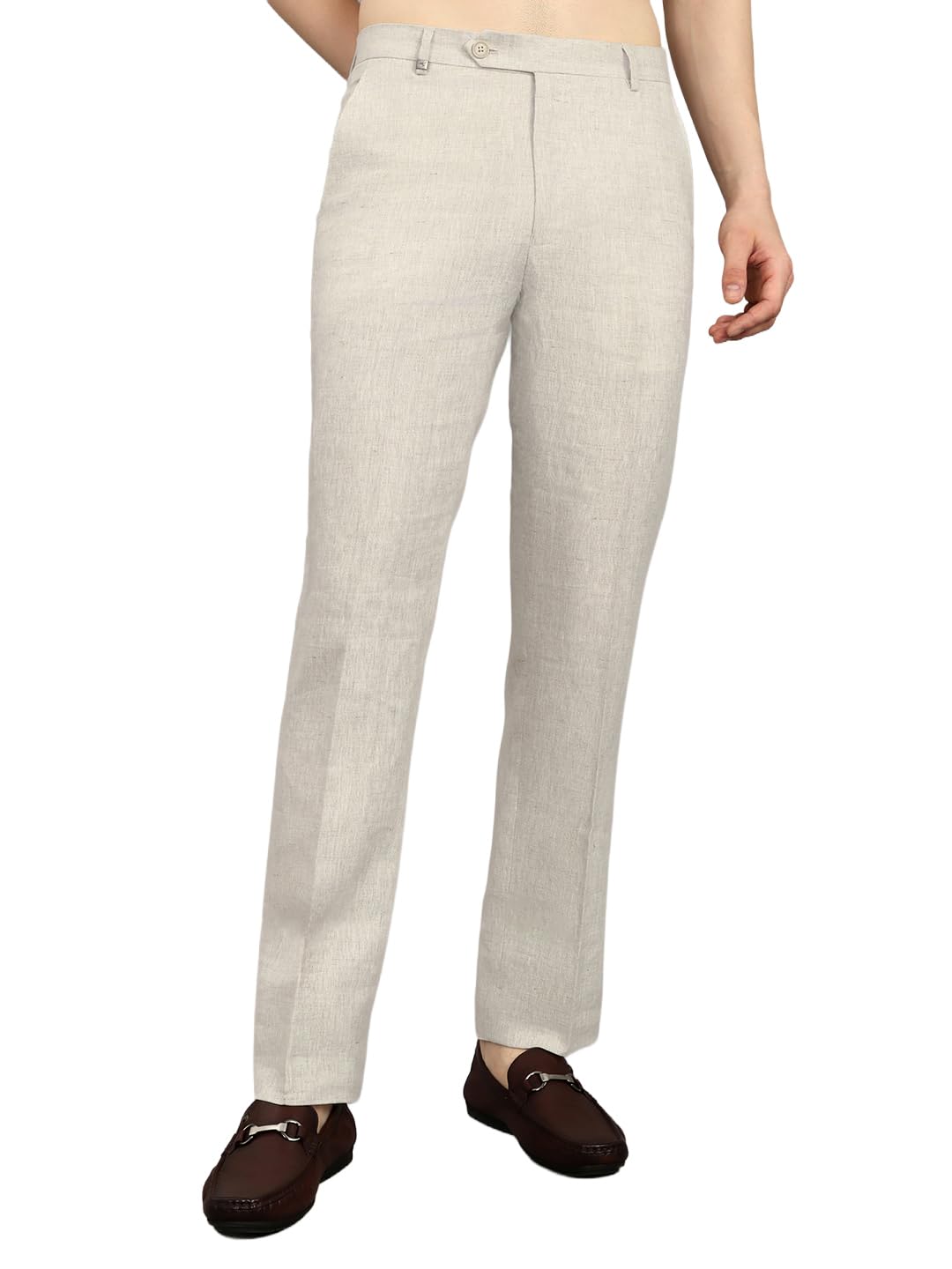 monte carlo Mens Tapered Fit Mid Rised Trouser|Solid Pattern Casual Trousers | Button Closure | Stylish & Comfortable Formal Trouser for Men's (Pack of 1)-picture-10