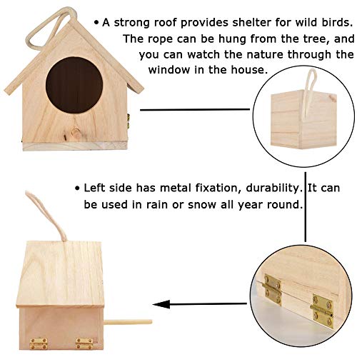 image for Tfwadmx Wooden Bird House, Hanging Birdhouse for Outside, Garden Patio
