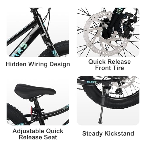 Glerc Mars Kids Mountain Bike, 20 24 Inch Fat Tire Bike for