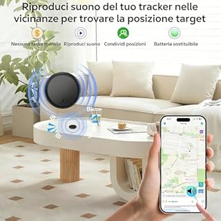 Localizzatore GPS per Auto con App GPS Tracker Magnetico,Tracker gps Android Monitoraggio(Compatibile con Sistemi Android e iOS)in Tempo Reale per Veicoli,Bambini e Animali Domestici,Localizzatore gps
