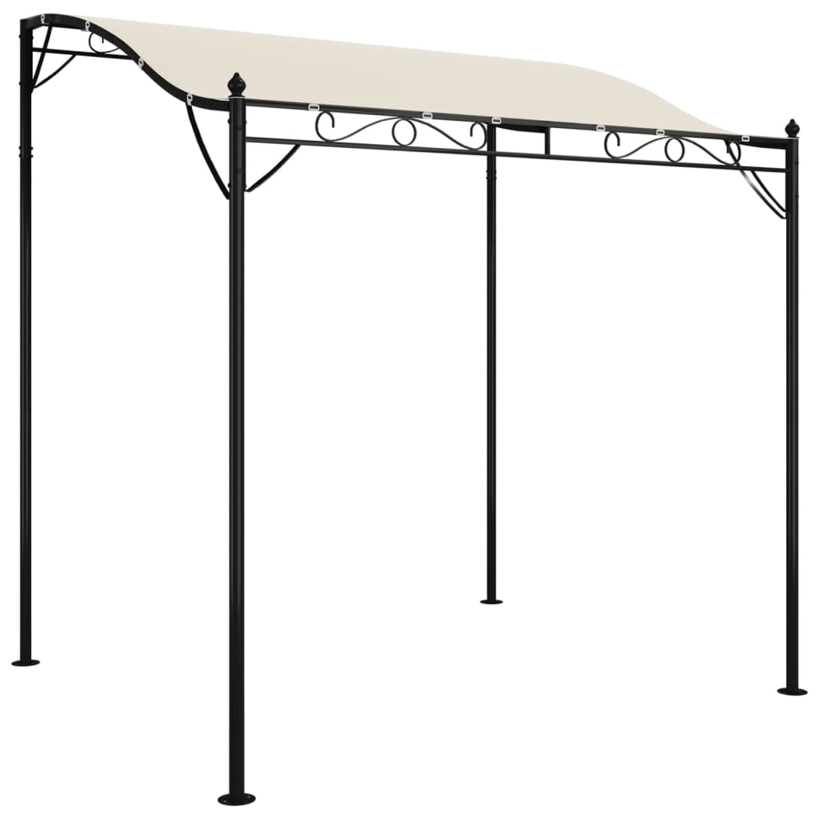 Tidyard Pérgola de Jardín Cenador Gazebo Cenador para Jardín Patio o Terraza con Techo,Toldo para Patio Terraza,Acero y Tela Color Crema 2x2,3 m 180 g/m²,Resistente al Agua y UV,Curvo