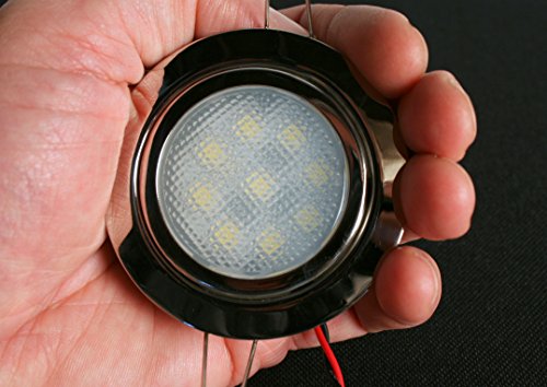 LED Dome Light – High Power 2.3″ LED Downlight – 24VDC – Waterproof – 200 Lumen – Cool White (5500K) – Recessed Mount Waterproof Auto, Truck, RV, Boat and Aircraft