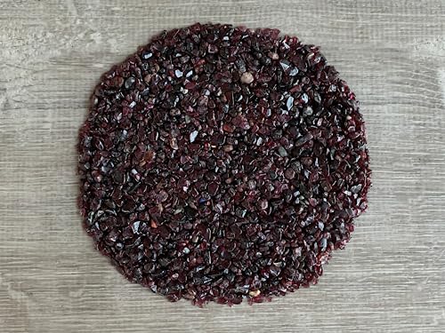 Image of 2 oz Lot Natural Semi Garnet Tumbled Gemstone Chips, Crushed Mini Crystals, Undrilled Crystal Chips (Garnet)