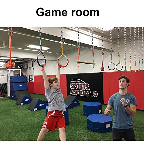 Ninja Obstacle Course Kit With 7 Hanging Swing Obstacles Warrior Training With 40Ft Slackline 2 Gymnastic Rings 3 Monkey Fists Monkey 2 Mokey Bar Holds 2 Tree Protector #TOP1