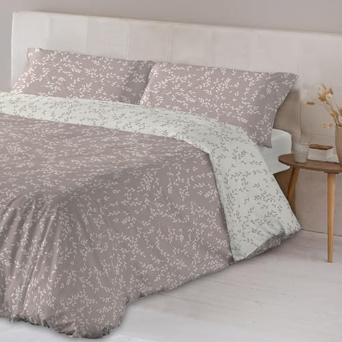 LEBENGOOD Juego de Funda Nórdica 50% Algodón para Cama 150x190/200 con Funda Almohada y 1 Funda de Edredón Colcha Sábana. Juego de Ropa Cama (F.Elsio Rosado 150)