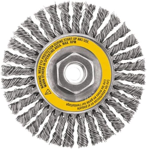 Image of DEWALT Wire Wheel, Stainless, Stringer Bead , 4-Inch x 5 /8-Inch, 11 HP, .020-Inch (DW49204) (Pack of 5)
