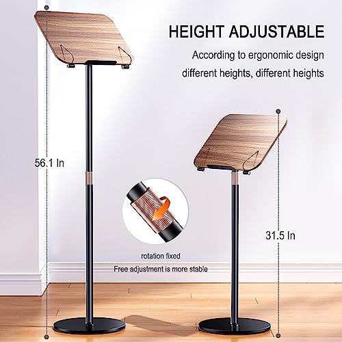 Soporte para libros regulable con base de madera, ideal para leer sin manos 4