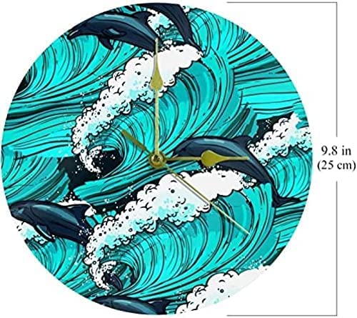 Amazon.co.jp: 壁掛け時計アクリル壁時計シーターコイズブルーイルカ12