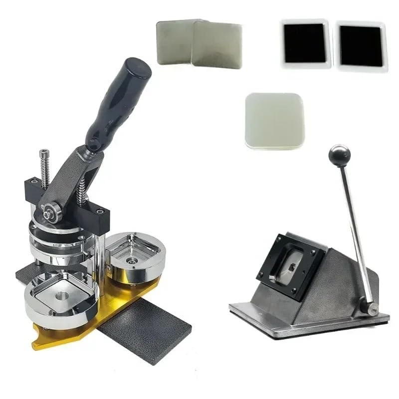 Fridge Magnet Maker Zestaw do produkcji kwadratowych magnesów na lodówkę o wymiarach 50x50mm, zawierający maszynę i 100 części magnetycznych i nożyk