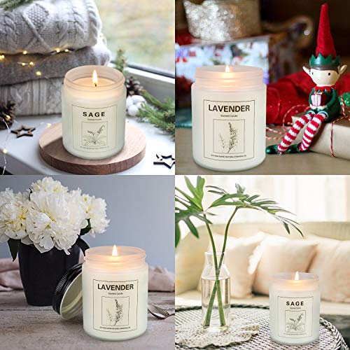 image for KISS OF DEATH Sage Candles for Home Scented, Aromatherapy Lavender Can