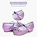 Stelle Girls Dress Shoes Glitter Princess Shoe Flower Mary Jane Low Heels Party Wedding Prom Footwear for Toddler Kids(T08-Purple, 8MT)