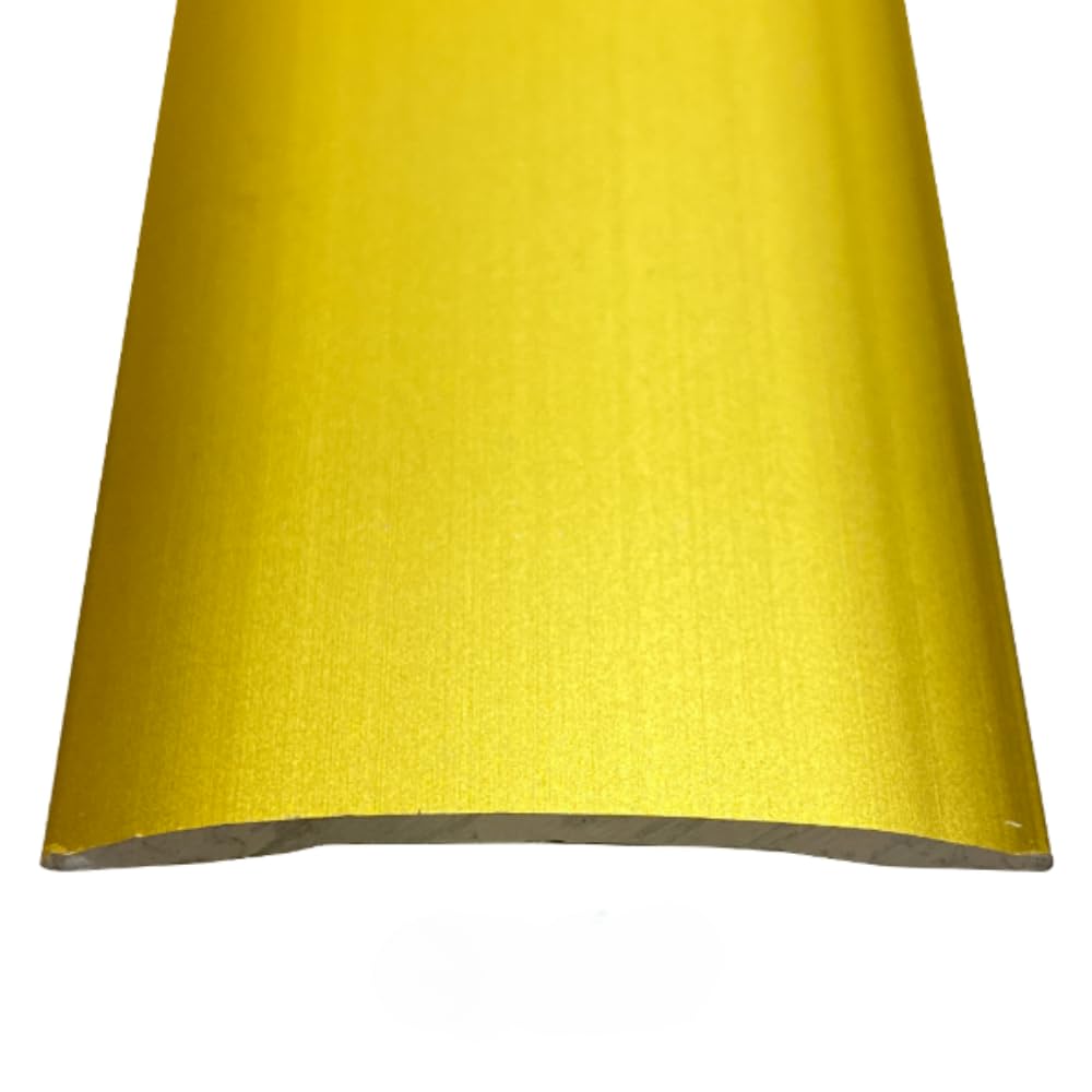 Grandismo® Stick Down Cover Strip Standard 3ft / 0.9metres / 90cm / 90mm Length Self-Adhesive Metal Threshold Trim for Joining Wood/Laminate/LVT (Gold)