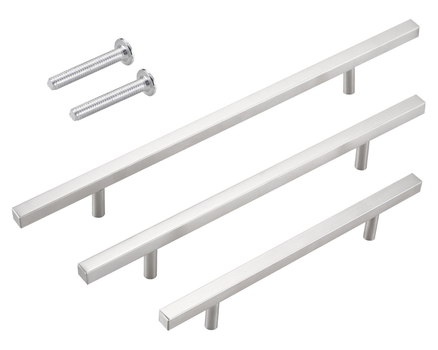 Stahlia Möbelgriffe Edelstahl 320 mm Bohrlochabstand Schrankgriffe silber (10 Stück) Küchengriffe 10x10mm Schubladengriffe Handgriff Relinggriff Stangengriff