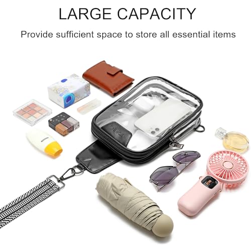 NEOREAL Clear Bag for Stadium Events Crossbody Purse Bag for Women Men, Travel Concerts Stadium Approved4
