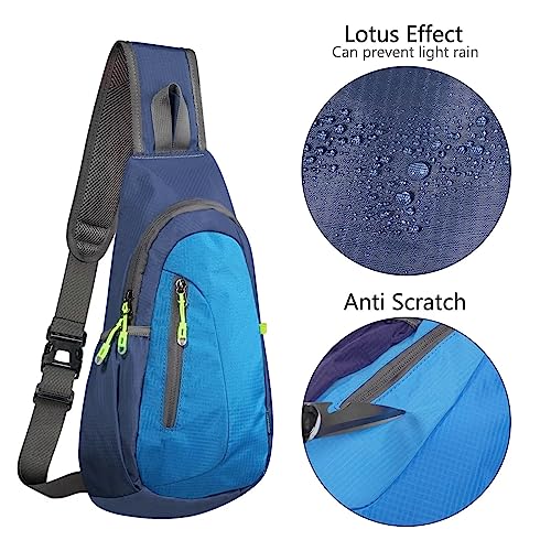 TITECOUGO Sling Bag Small Backpack for Men Women Shoulder Bags Gym Cross Body Running Rucksack Work Healthy Back Bag Chest Bags Crossbody Backpacks Daypack Camp Day Packs Sports Lightweight Navy Blue - Image 4