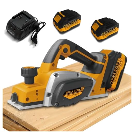 Plaina Elétrica 21V, Bateria de Lítio 3000mAh, 15000 RPM, 82mm de Profundidade