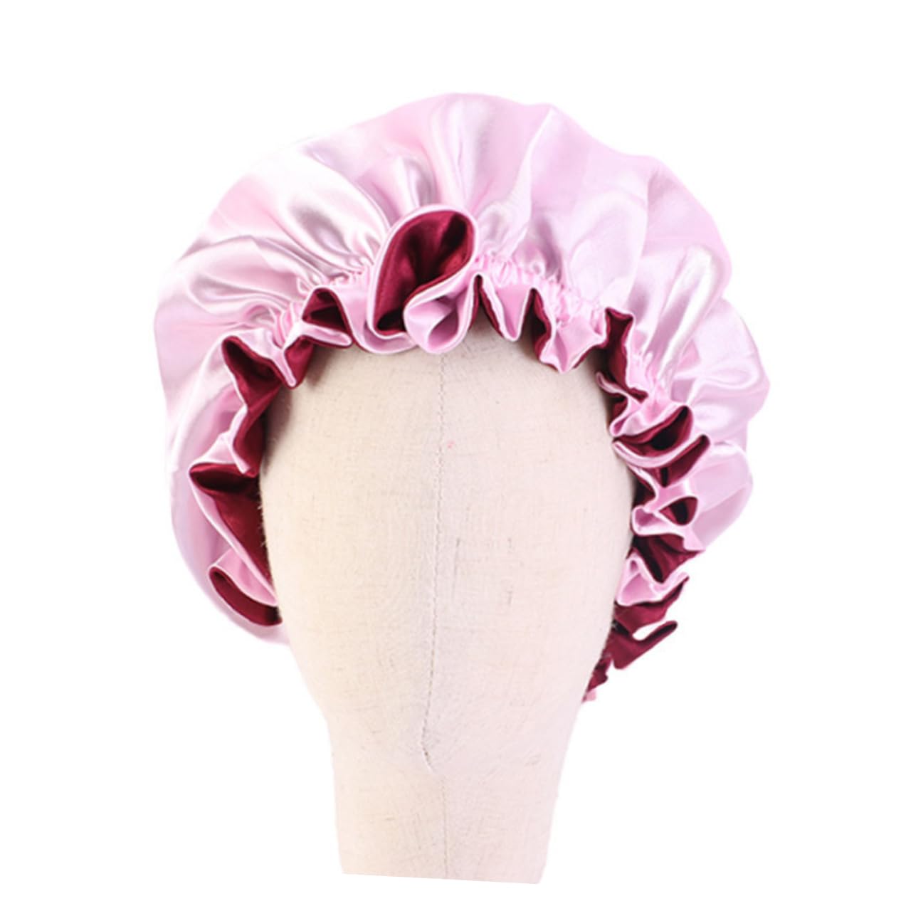 FOMIYES 6piezas Gorro De Elástico Para Protección De Cabello Sombrero Transpirable De Satinado Para Casa y Rosa