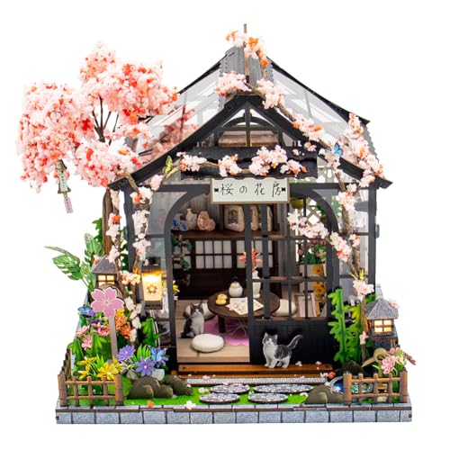 Maison de poupée japonaise Sakura en bois miniature à monter soi-même