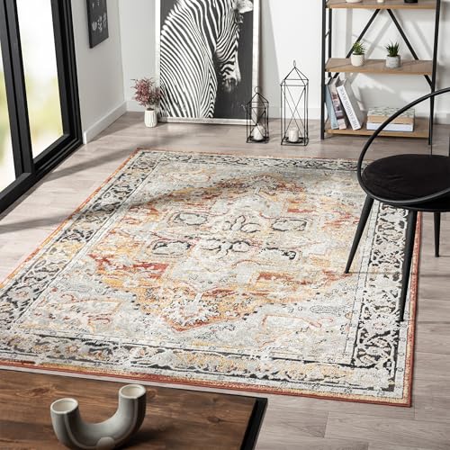 LUXE WEAVERS Moroccan Floral Vintage Orange 3x9 Area Rug