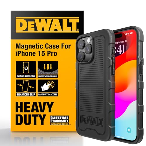 Protégez votre iPhone 15 Pro des chutes avec la coque DEWALT MagSafe