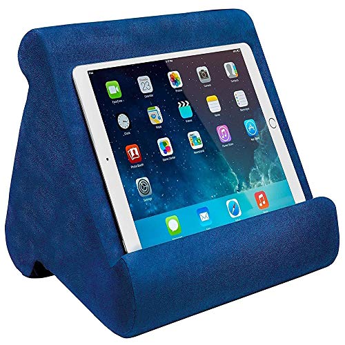 FANIER Soporte de cojín para Table, Multiángulo Soporte iPad Pillow para cojines blandos en ángulo Soporte de cojín para Tablet para lectores de libros electrónicos, smartphones, revistas (azul real)
