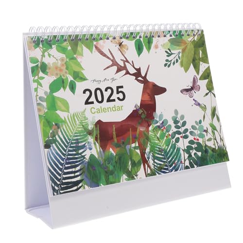 VILLFUL 年 卓上カレンダー おしゃれな 英語月間 スパイラルフリップカレンダー 大型日付ブロック付き 教師用 予定管理に便利で スリッシュ