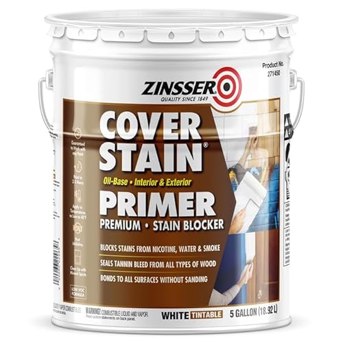5 gal Zinsser 271450 White Cover-Stain Oil-Based Stain Block Primer,