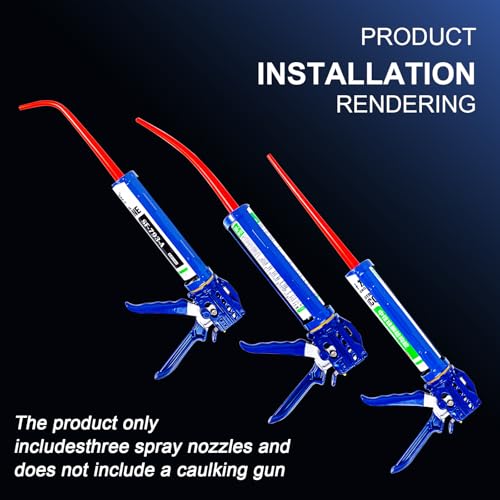 Image of 3 PACK Extra Long Caulking Gun Extension,Caulking Tube Extension | Red,10.6 inch,Caulk Tube Extension Tip,Caulk gun Extension Nozzle,oneStraight and two Curved