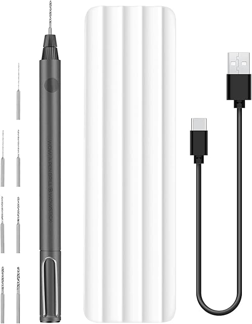 Wowstick Mini Cordless Drill Pen, USB Rechargeable Portable Drill Pen, Multifunction Electric Drill with 8 Accessories, 40 Minutes Charging, Ideal for Plastic Wood DIY