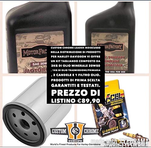 KIT TAGLIANDO HARLEY DAVIDSON SPORTSTER GARANZIA CUSTOM CHROME OLIO MOTORE 20W 50 PRIMARIA TRASMISSIONE CANDELE ACCEL FILTRO IRON NIGHTSTER CUSTOM SUPER LOW ROADSTER FORTY EIGHT SEVENTY TWO 883 XL1200