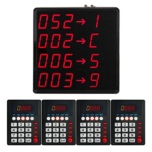 Take A Number System Wireless Calling System Pager System Queue Management Loud Speakers System 1 Display Receiver Voice Call Host 2 Number Caller Pagers for Restaurant Hospital (999+436-D 4+1)