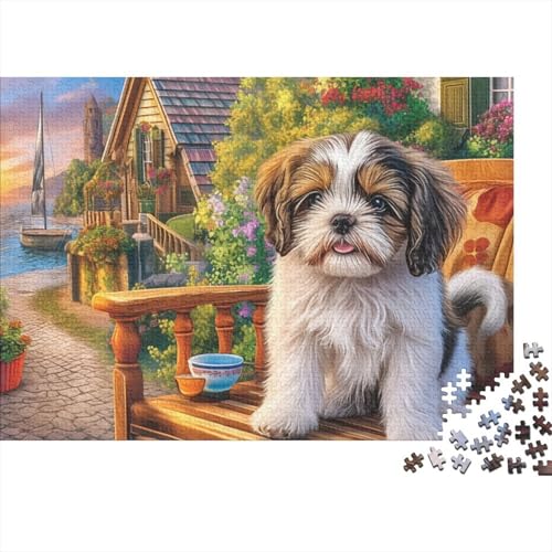 Puzzles de Shih Tzu 1000 piezas para adultos, un gran juego de mesa de 70x50cm de nivel experto