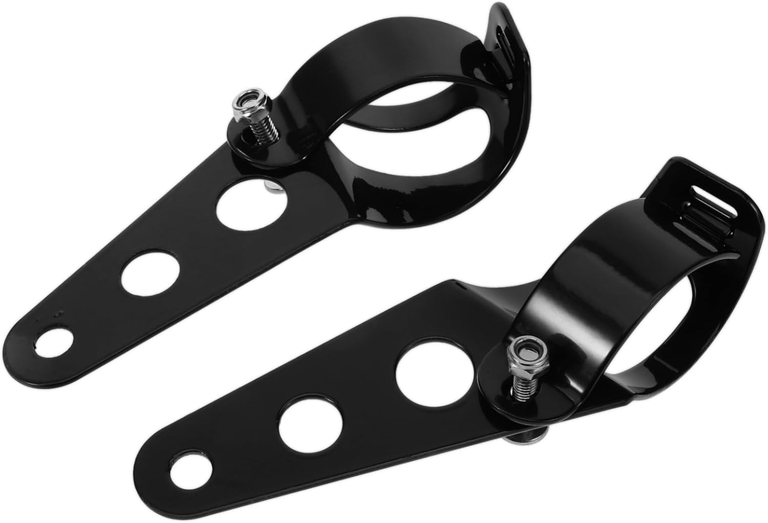 Unomor Adjustable 2pcs Aluminum Motorcycle Headlight Fork Brackets Vibration-Resistant Light Mount Holders for Motorbike Compatible Motorbike Lighting Systems