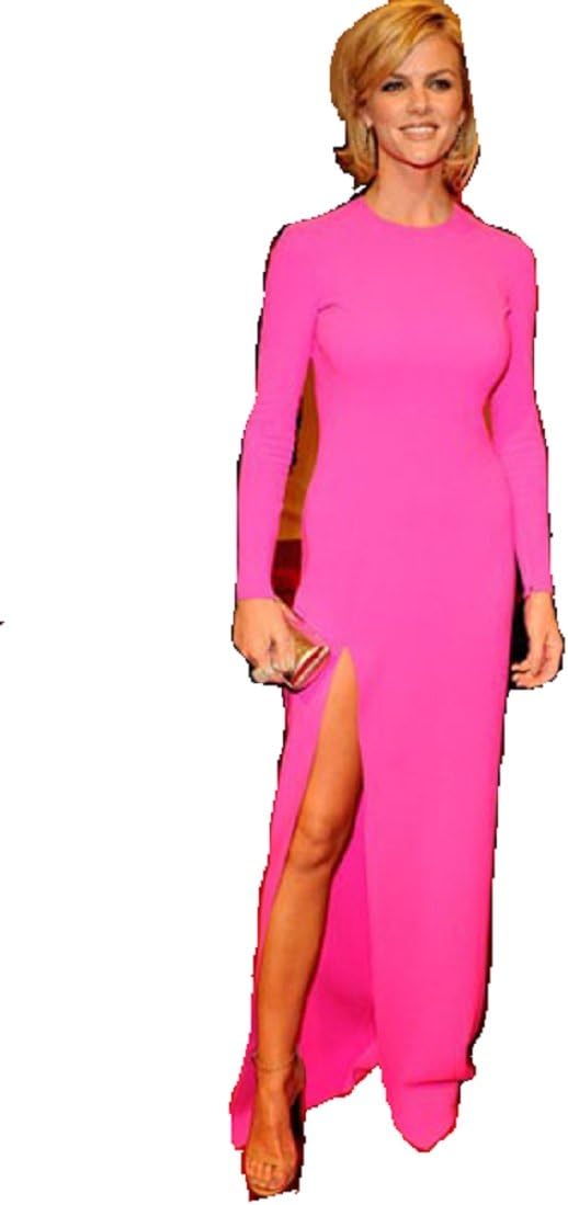 Rosy Long-sleeve Maxi Dress with Side Split